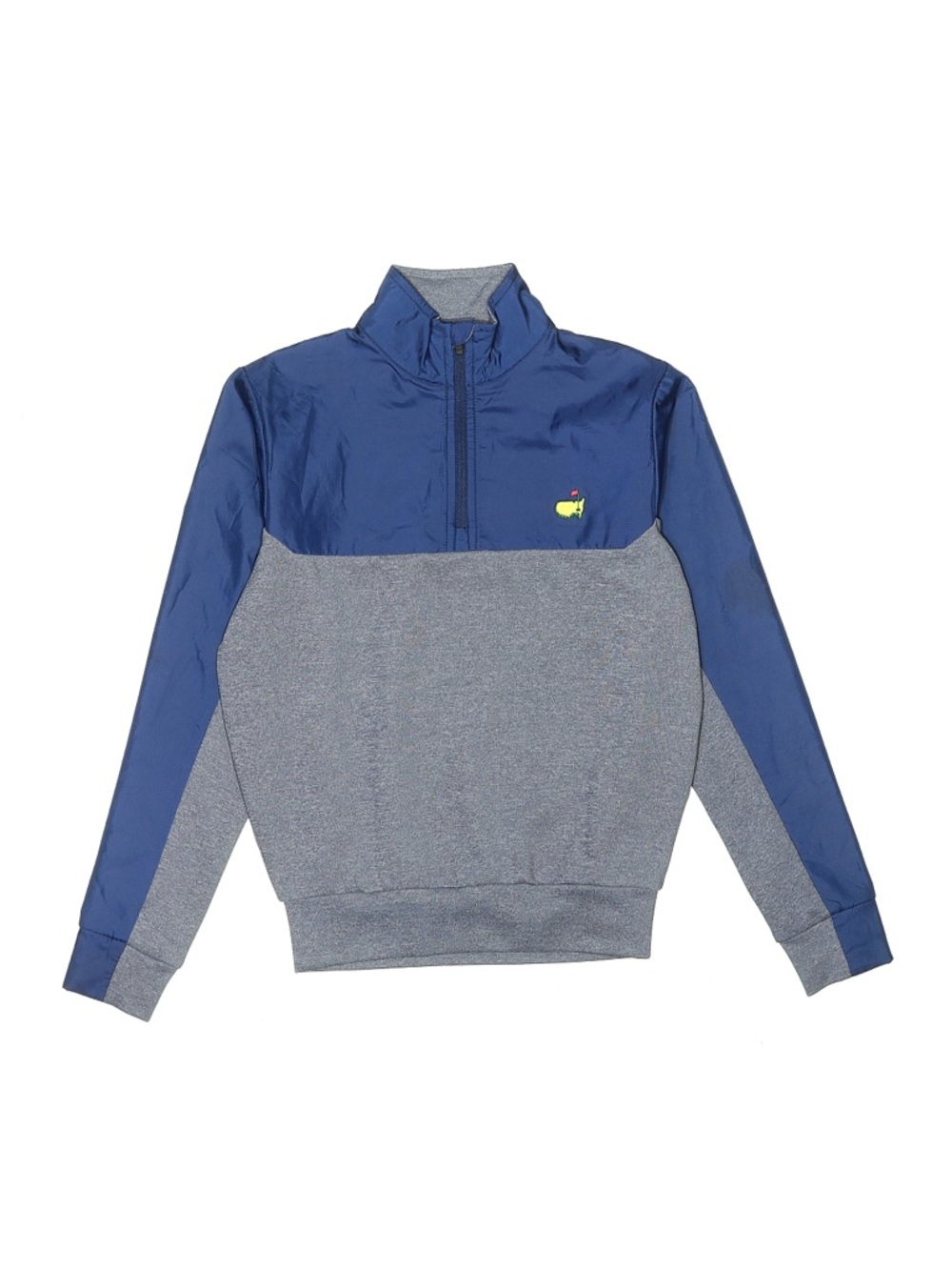 Boys navy masters quarter zip pullover long sleeve blue gray grey small logo